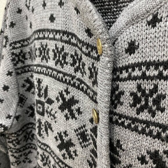 VTG Tally Ho Fair Isle Knit Button Front Cardigan Sweater Womens Petite Medium - Picture 3 of 4